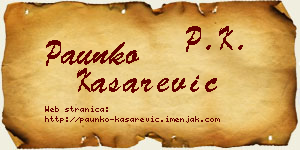 Paunko Kašarević vizit kartica